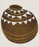 Hannes Harrs, Pots I, colour woodcut on paper