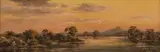 Sunset on the River by Otto Klar, oil on board, sold Apr 2023