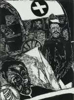 Elza Botha, Kryger, Januarie 1902, Graaf-Reinet, linocut on paper