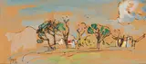 Cottages amongst the Trees by Gregoire Boonzaier, watercolour on paper, sold Apr 2023