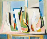 Marlene Von Dürckheim, Tabletop Ensemble, 2021, oil on belgian linen