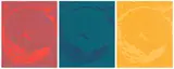 Nina Barnett, Referencing the Crater (triptych), 2017, two plate relief prints on paper