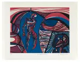 The Island of Death, Baudelaire's Voyage series by Cecil Skotnes, woodcut on paper, sold Feb 2023