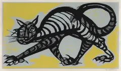 Cecil Skotnes, Cat, 1960, colour woodblock on paper