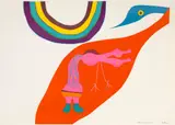 Curiosity Birds by Walter Battiss, silkscreen on paper, sold Feb 2023