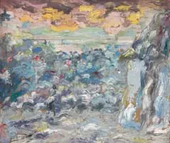 Kingsley Sambo, Walking in the Forest, mixed media on canvas