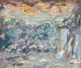 Kingsley Sambo, Walking in the Forest, mixed media on canvas