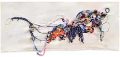 Shamilla Aasha, Levitation, 2022, embroidery on canvas