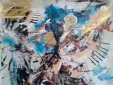 Mbongeni Fakudze, My grandfather’s favourite cow, mixed media on canvas