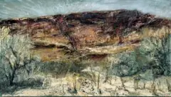 Baviaanskloof by Pauline Gutter, oil and pigment on flax linen, offered Oct 2022