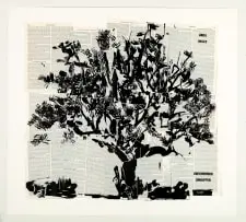 William Kentridge, Big Tree from ‘Universal Archive’, linocut printed on 15 sheets Encyclopedia Britannica mounted onto Arches Cover White