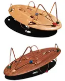 Miné Kleynhans, Abacus for Emotional Transactions, cherry and kiaat wood, copper, washers and enamel paint