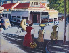 Gerard Sekoto, Up Prinsloo Street, oil on canvas laid down on board