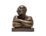 Anton van Wouw, The Laughing Basuto, bronze with a brown patina on a wooden base; cast by the Massa foundry, Rome