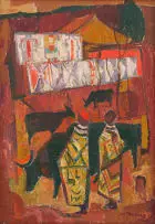 Alfred Krenz, Magpogge Cottage, East Transvaal (sic), oil on board