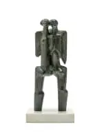 Ezrom Legae, Two Figures, bronze with a green patina on a marble base