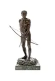 Anton van Wouw, Bushman Hunter, bronze with a brown patina on a marble base; cast by the Nisini foundry, Rome