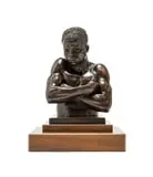 Anton van Wouw, Shangaan, bronze with a brown patina on a wooden base; cast by the Nisini foundry, Rome