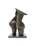Edoardo Villa, Two Figures, bronze with green and brown patina on a granite base