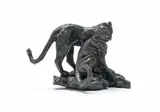 Dylan Lewis, Leopard Pair Maquette, 2012, bronze with dark green patina