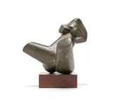 Edoardo Villa, Reclining Figure, bronze with dark brown patina on a wooden base