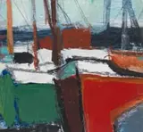 Herbert Coetzee, Bote in Hawe (Boats in a Harbour)