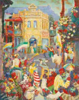 Kaapse Karnival (Cape Carnival) by Hardy Botha, oil on canvas, sold Nov 2022