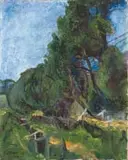 Florence Zerffi, Boomlaning (Avenue with Trees), oil on canvas