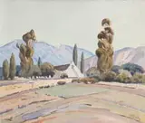 Johannes Antonie Smith, Farmhouse, acrylic on board