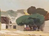Johannes Antonie Smith, Plaaswerf (Farmyard), oil paper laid down on board