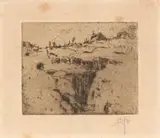 Pieter Wenning, Mining Town, etching on paper