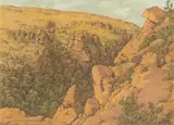 Erich Mayer, Rustenburg Kloof, pastel and pencil on paper laid down on board