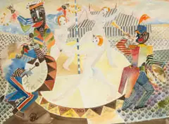 Hardy Botha, Sirkus in Namakwaland (Circus in Namaqualand), watercolour on paper