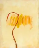 Fred Schimmel, Yellow and Brown Abstract Composition, mixed media on paper