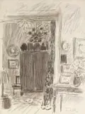 Eleanor Esmonde-White, Jansje Wissema's House, Cape Town, charcoal