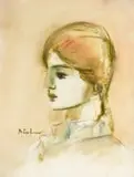 Carl Büchner, Seun of Dogtor in Profiel met Rooierige Hare (Boy or Girl in Profile with Reddish Hair)