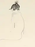 Marcella de Boom, Naak Figuur (Nude), pencil, watercolour and ink on paper