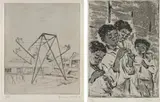 Katrine Harries, The Swings; The Flautists, two, etching on paper