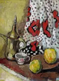 Freida Lock, Still Life of Jug, Cup and Fruit