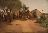 Frans Oerder, An Encampment with Wagon, oil on canvas