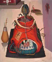 Alexis Preller, The Red Blanket, oil on canvas