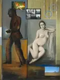 Simon Stone, Seated Nude, oil on canvas laid down on board