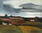 Pranas Domšaitis, City Impressions VIII, oil on board