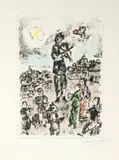 Concert in the Square (1983) (M. 1003) by Marc Chagall, lithograph in colours on Arches paper, printed by Mourlot, Paris, sold Mar 2023