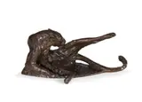 Dylan Lewis, Grooming Leopard Maquette II (S118), 1999, bronze with a brown patina