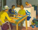 Marjorie Wallace, Coffee on Verandah in Onrus