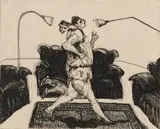 William Kentridge, Runner, from the Domestic Scenes series, etching on paper