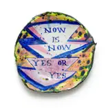 Ruan Hoffmann, Now is Now Yes or Yes, porcelain decorated with underglaze ceramic transfers, copper oxide and lustre