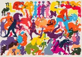 Orgy 5 by Walter Battiss, colour screenprint, sold Feb 2023