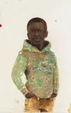 Thonton Kabeya, Boy, mixed media on canvas
